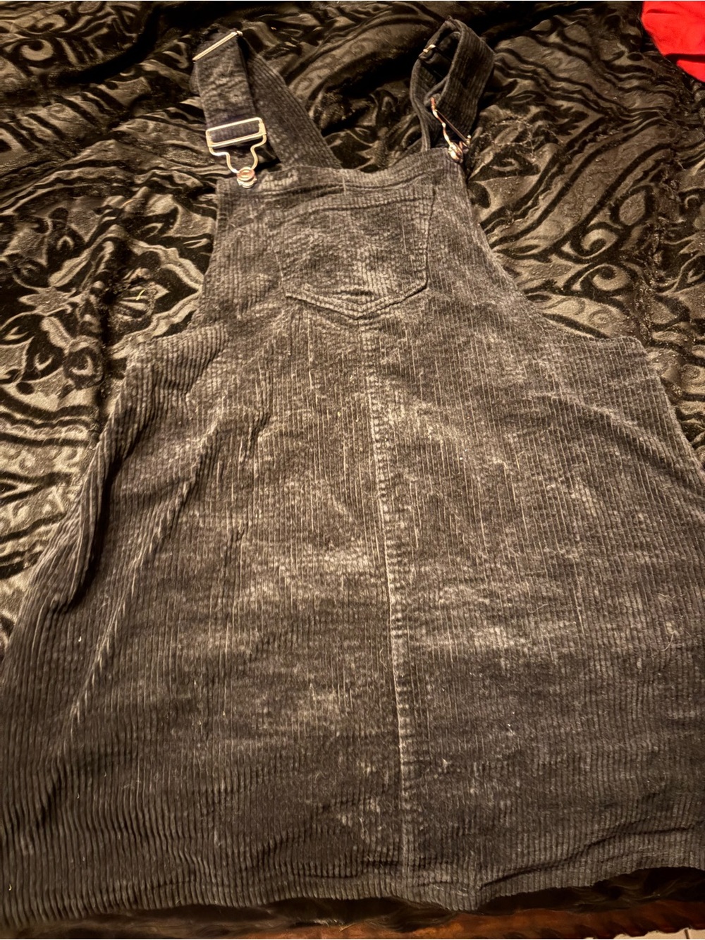 Velvet 90s overalls dress